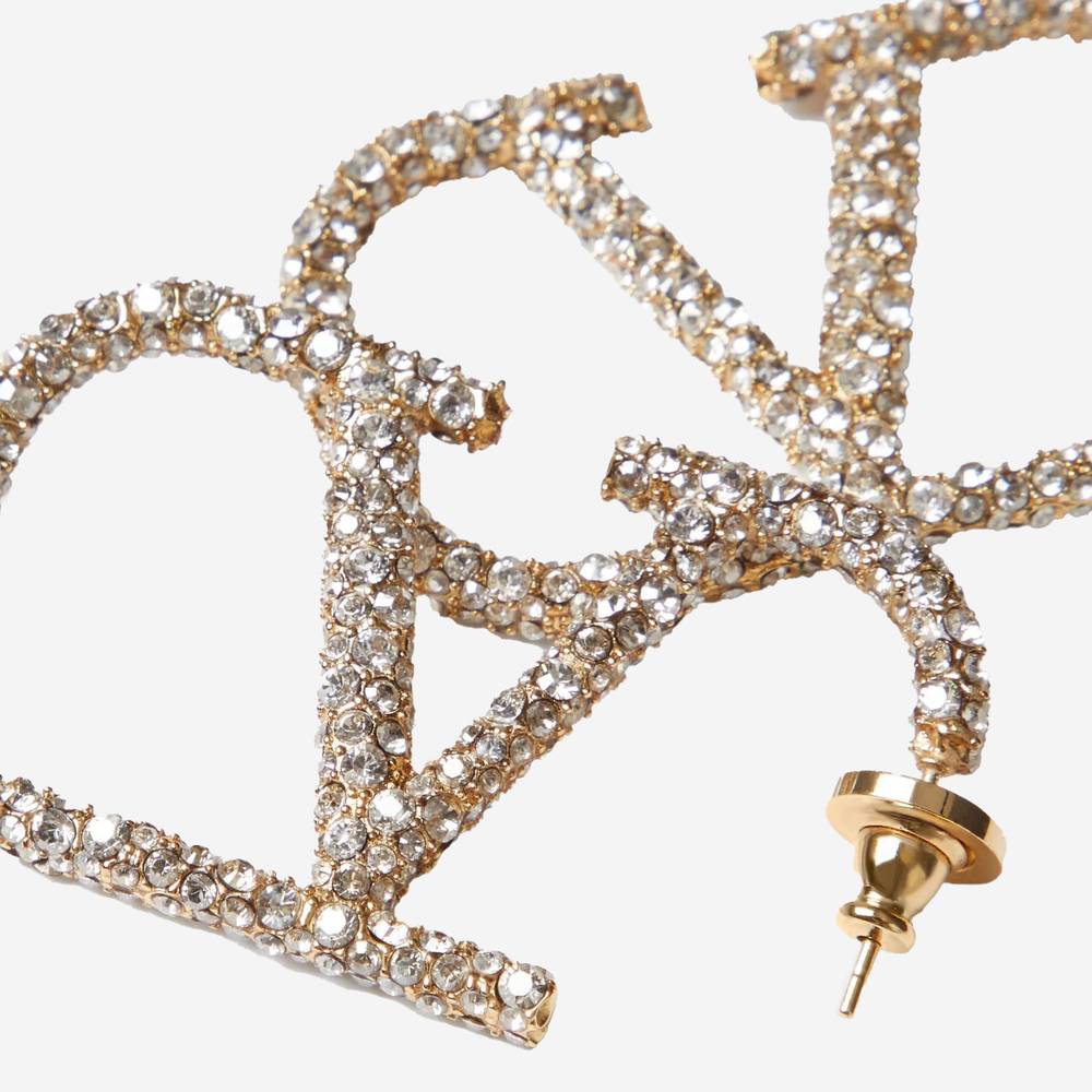  VLOGO SIGNATURE EARRINGS IN METAL AND SWAROVSKI CRYSTALS. (Pre-Order Within 14 Days) 