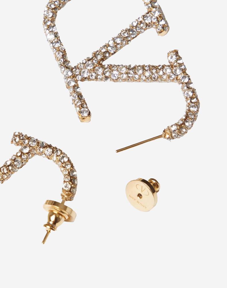  VLOGO SIGNATURE EARRINGS IN METAL AND SWAROVSKI CRYSTALS. (Pre-Order Within 14 Days) 