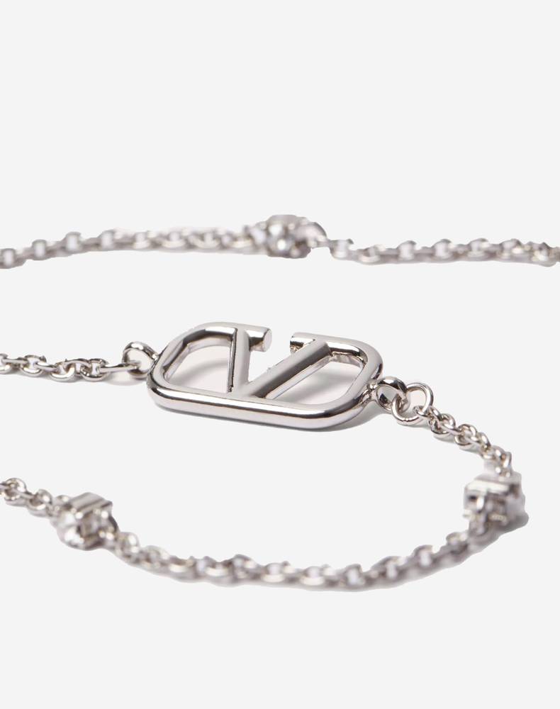  MINI VLOGO SIGNATURE NECKLACE IN METAL AND SWAROVSKI CRYSTALS (Pre-Order Within 14 Days) 