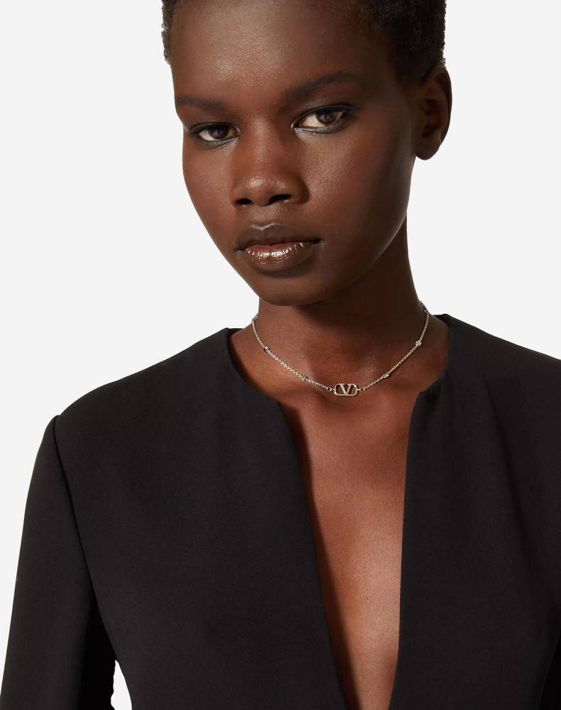  MINI VLOGO SIGNATURE NECKLACE IN METAL AND SWAROVSKI CRYSTALS (Pre-Order Within 14 Days) 