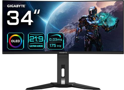 شاشة قيقا بايت GIGABYTE MONITOR   34 OLED  IPS  175Hz 2K  0.03Ms