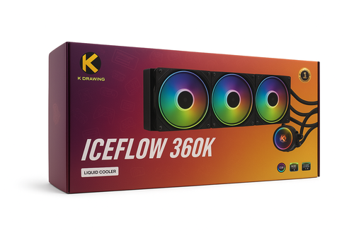 مبرد سائل KGaming ICEFLOW 360K AIO ARGB أسود