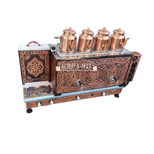 سماور نحاسي 4 ابريق تركي (شاي بخار) كهرباء وغاز