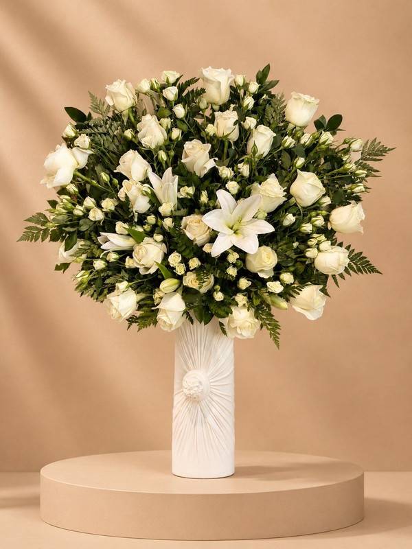 فازة ورد أبيض