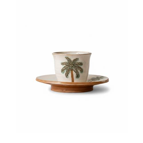 Long Coffee Cups Set (with plates)