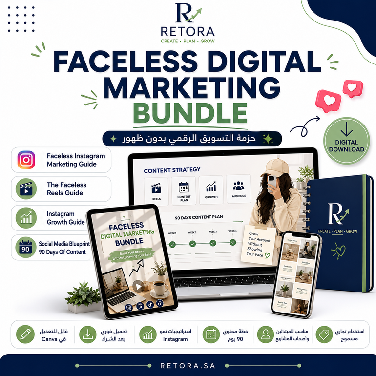 Faceless Digital Marketing Bundle — حزمة التسويق الرقمي بدون ظهور