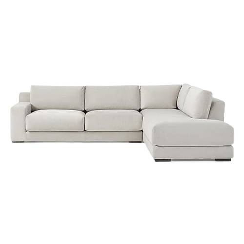 كنبة زاوية خشب سويدي وكتان - اوف وايت - Swedish wood and linen corner sofa - off-white

