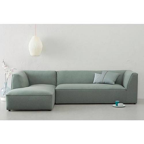 كنبة زاوية حرف L - أخضر فاتح - L-Shaped Sectional Sofa - Light Green
