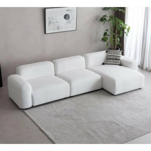 كنب زاوية حرف L ماستر أبيض - White Master L-Shape Sectional Sofa
