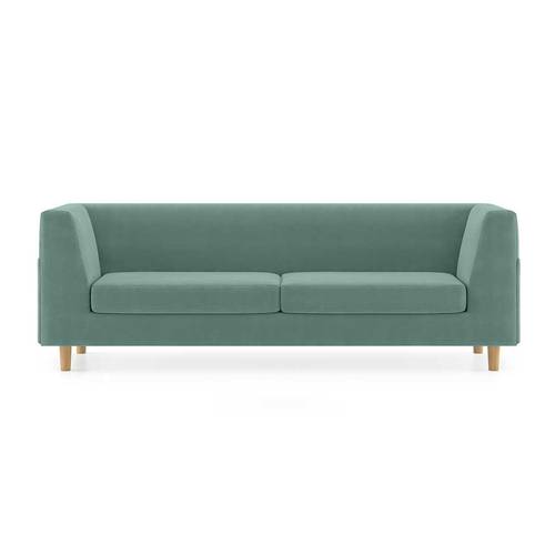 كنبة مقعدين خشب سويدي ومخمل - أخضر, Swedish Wood and Velvet Two-Seater Sofa - Green
