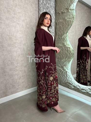 جلابية كيب قطعتين مطرزة - 3XL