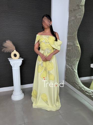 فستان سهرة ليموني اوف شولدر  - 2XL