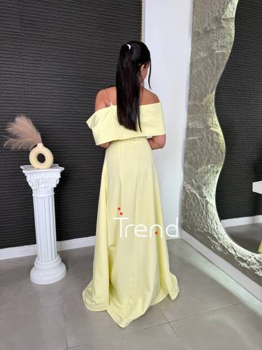 فستان سهرة ليموني اوف شولدر  - 2XL