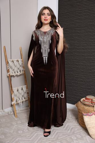 جلابية التأسيس موكا مخمل - 2XL