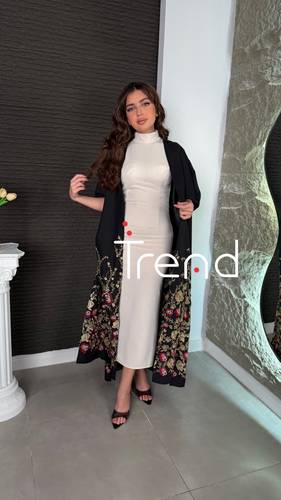 جلابية كيب قطعتين (اسود) - 3XL