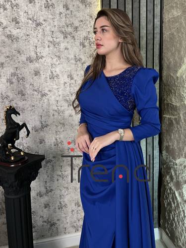 فستان سهرة نيلي - 3XL