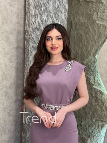 فستان ميرفا موف فاتح  - 2XL