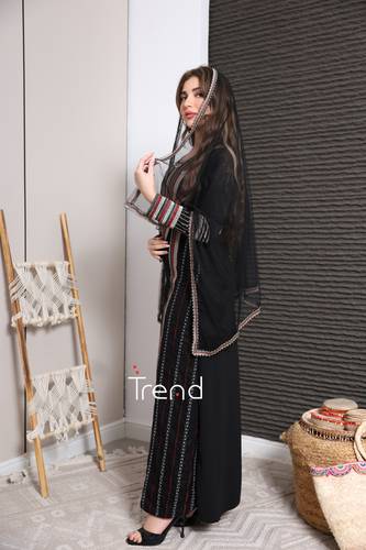 جلابية مطرزة بطرحة راس - 2XL