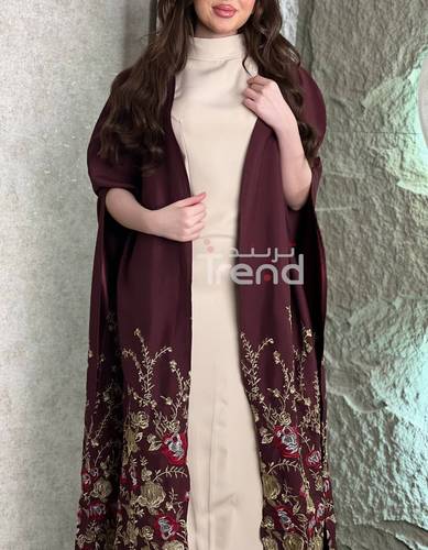 جلابية كيب قطعتين مطرزة - 3XL