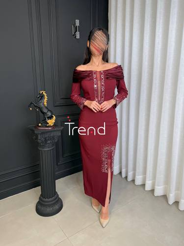فستان سهره انيق بتصميم حصري (عودي ) - 2XL