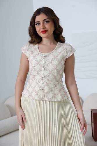 فستان ميد بخامة فاخرة - XL