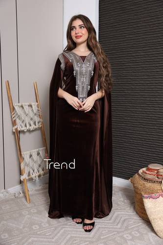 جلابية التأسيس موكا مخمل - 2XL
