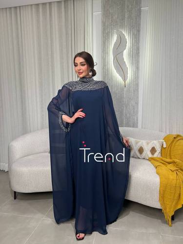 جلابية بقصة كيب كحلي  - 4XL