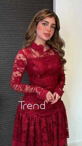 فستان دانتيل ميدي  - XL