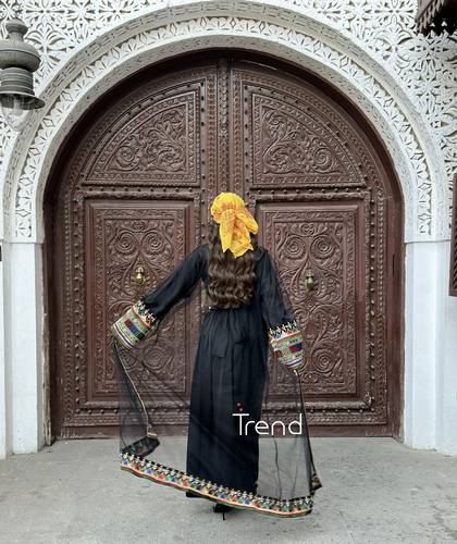 جلابية قطعتين مطرزة  - 2XL