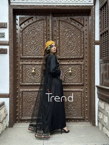 جلابية قطعتين مطرزة  - 2XL