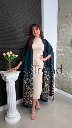 جلابية كيب قطعتين اخضر  - 3XL