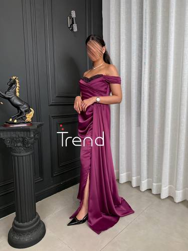 فستان سهرة بشال جانبي  - 2XL