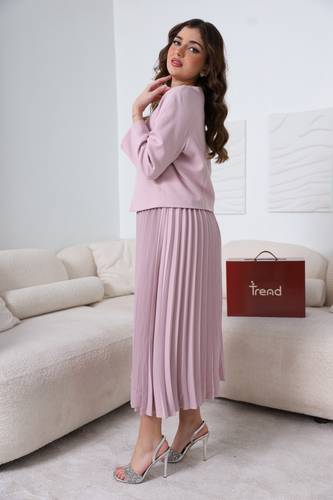 فستان ميد مع جاكيت بينك - XL