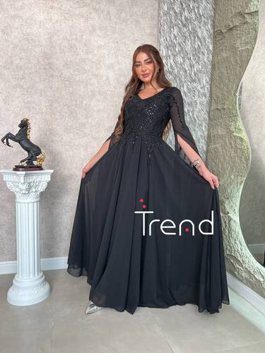 فستان سهرة بأكمام طويلة  - 2XL