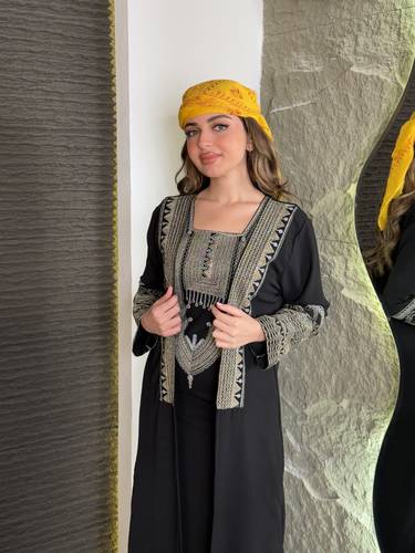 جلابية قطعتين مطرزة - 3XL