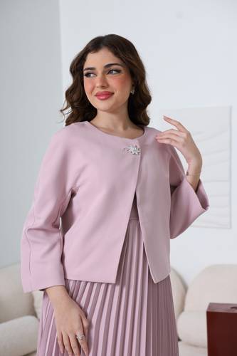 فستان ميد مع جاكيت بينك - XL