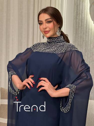 جلابية بقصة كيب كحلي  - 4XL