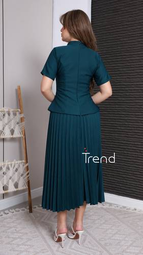 فستان أنيق بكسرات وتطريزات راقية  - 2XL
