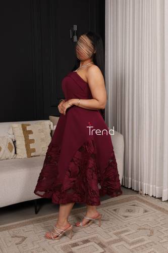 فستان برغندي ميدي - XL