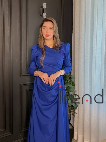 فستان سهرة نيلي - 3XL