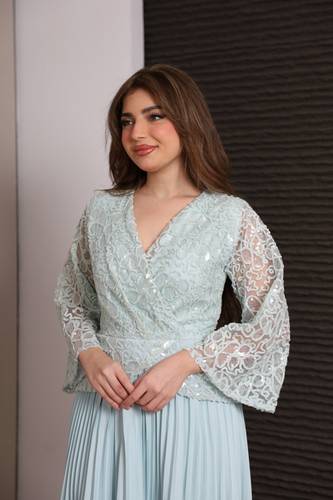فستان ميد بخامة مميزة  - L