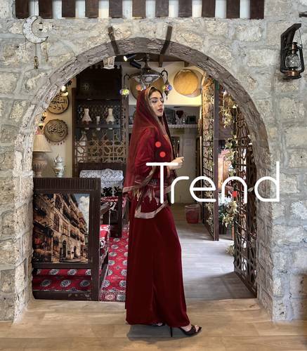 جلابية مطرزة مخمل (عودي) - 2XL