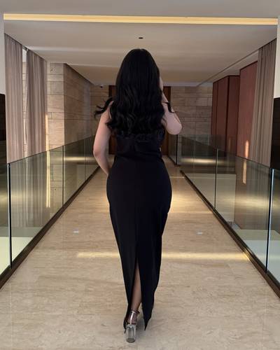 فستان اسود بتطريزات ولولو - 2XL