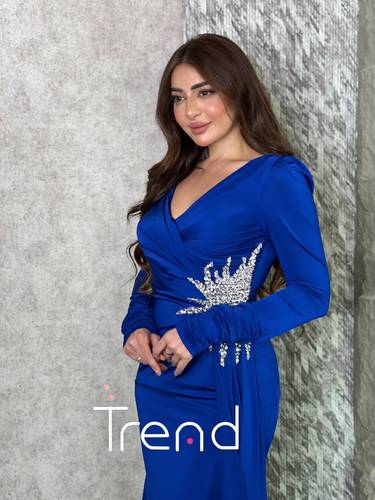 فستان سهرة ازرق  - 2XL
