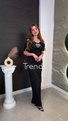 فستان سهرة بلؤلؤ بالصدر  - 2XL