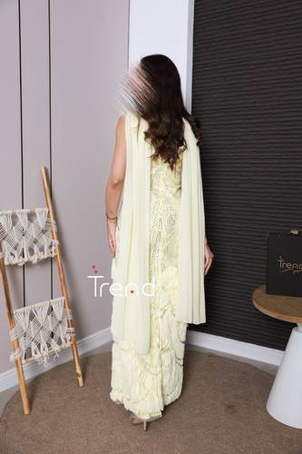 فستان سهرة ليموني بشال - 2XL