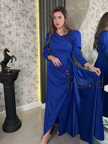 فستان سهرة نيلي - 3XL