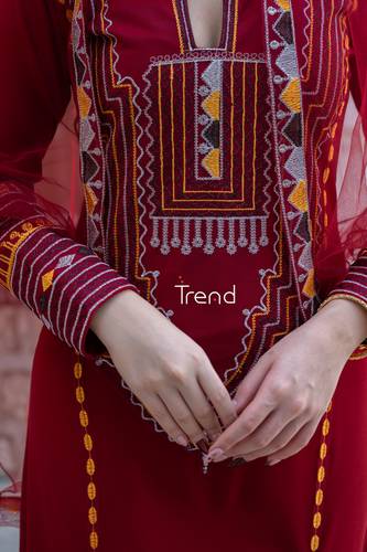جلابية عودي التأسيس بكسرات وطرحة راس - 3XL