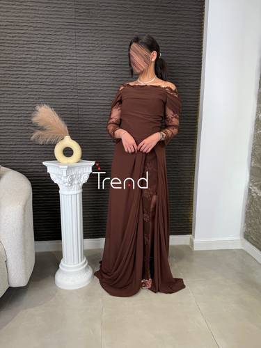 فستان موكا بأكمام دانتيل  - 2XL