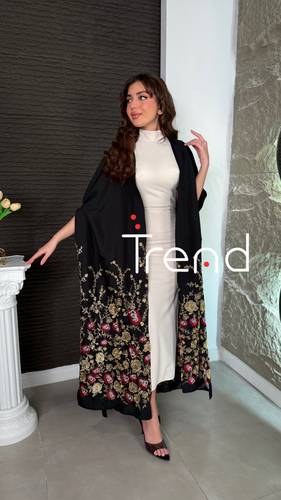 جلابية كيب قطعتين (اسود) - 3XL